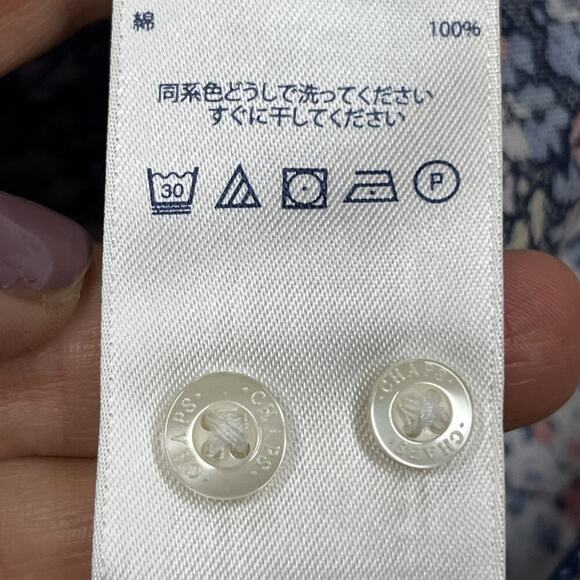 CHAPS No Iron Women’s Floral Button Up Shirt Cotton Size 2X Blue Cottage Peasant - Picture 9 of 9